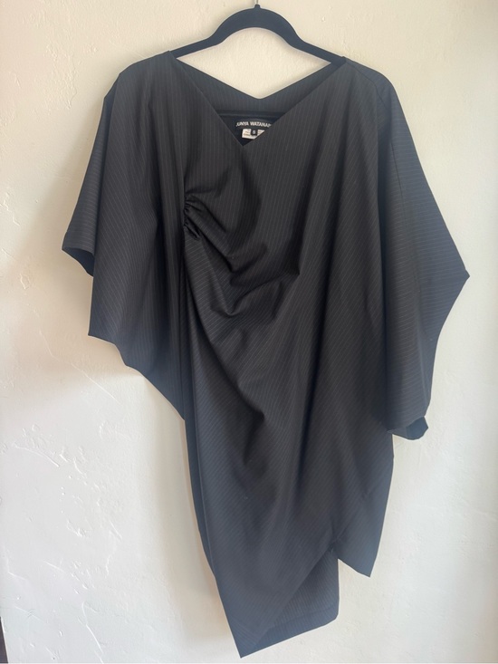 Junya Watanabe Tops - Junya Watanabe - Comme Des Garcons Charcoal Pinstriped Draped Tunic